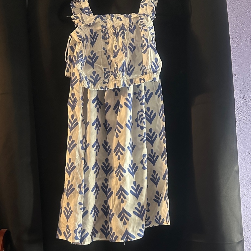 Elegant Blue and White Swim Coverup